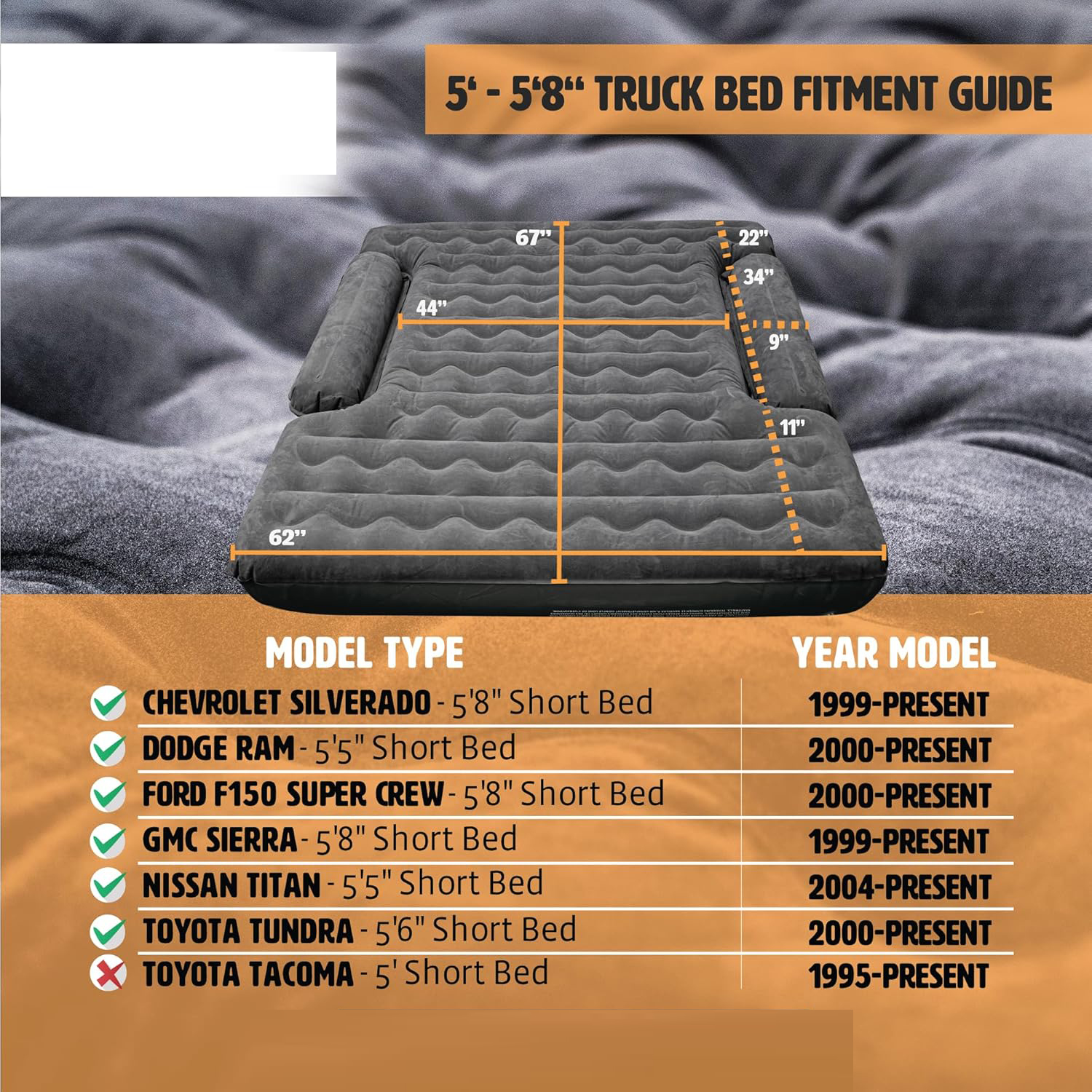 Inflatable Truck Bed Air Mattress 5.5ft to 5.8ft - Image 6
