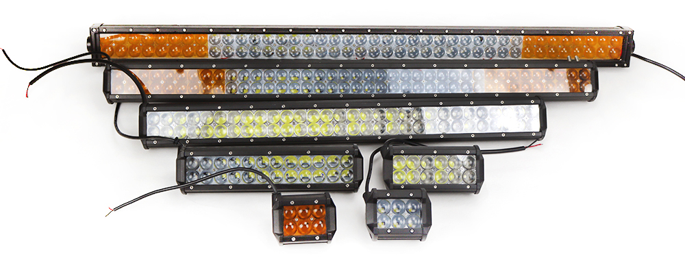 Reflector 3W Double Row Straight Light Bar With Slide Bracket